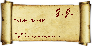 Golda Jenő névjegykártya